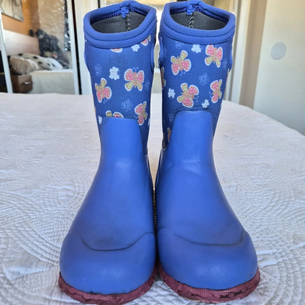 VGUC Bogs Durham Butterfly Kids Winter Waterproof Boots - Size 2